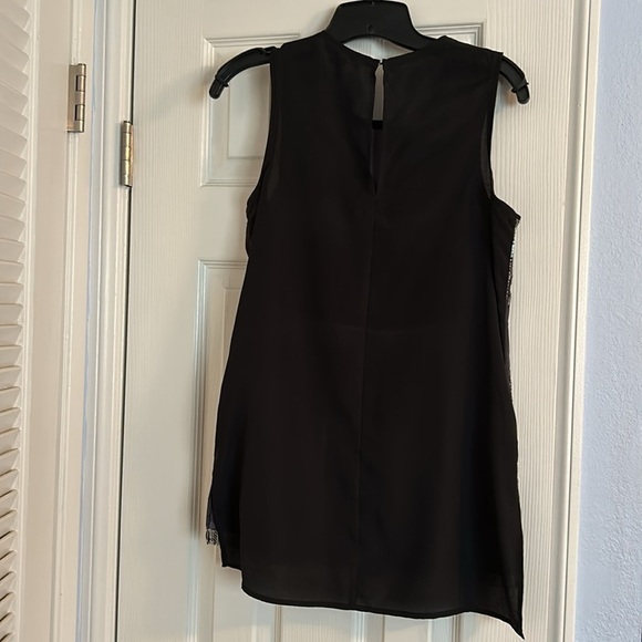 BCBGeneration Sleeveless Sequin Tunic Top • Black & Silver Sparkle • Size S - Picture 4 of 6